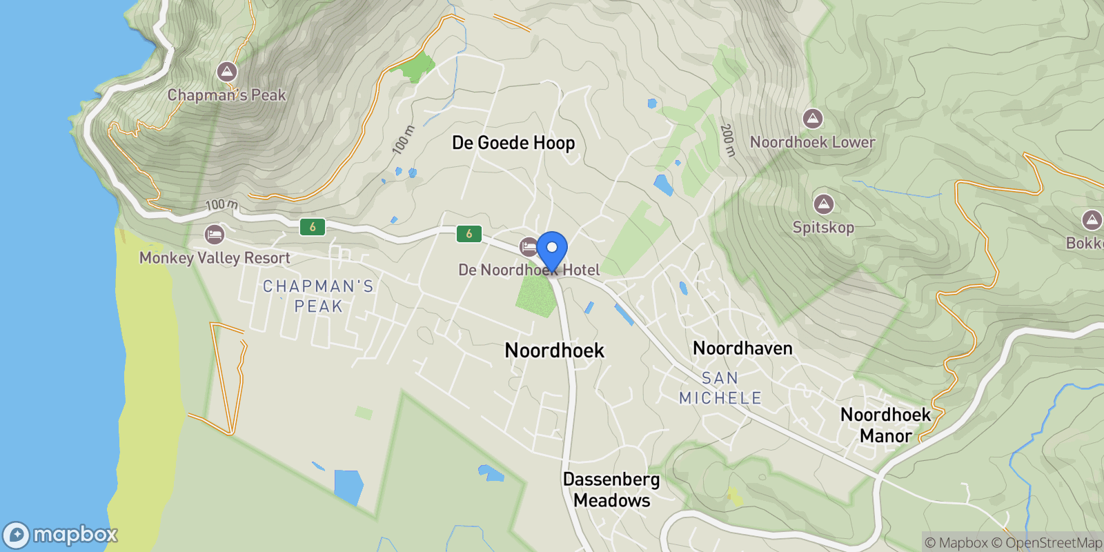 Map showing Cape Town, Western Cape, South Africa.