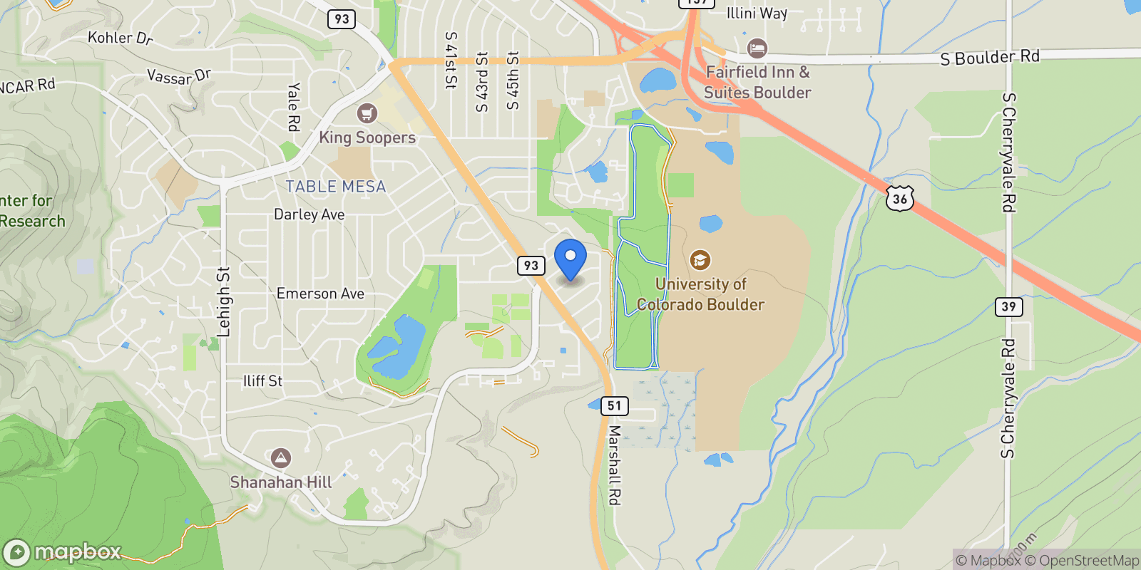 Map showing 4630 Macky Way, Boulder, Colorado, United States.