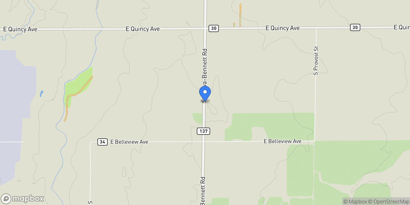 Map showing 4820 S County Road 137, Bennett, Colorado, United States.