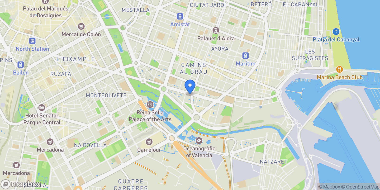Map showing Camins al Grau, Valencia, Spain.