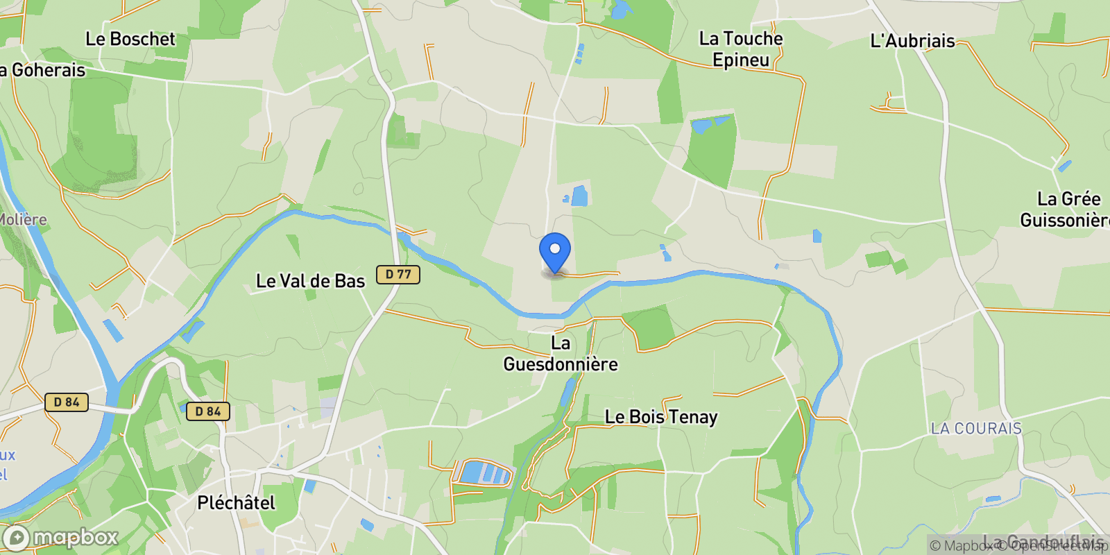 Map showing 8 La Pitoulais, Bourg-des-Comptes, Brittany, France.