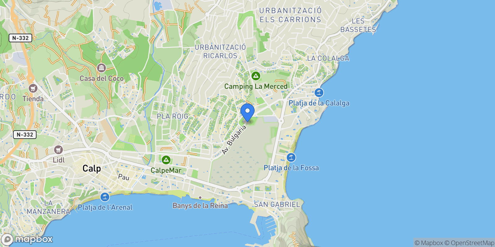 Map showing Calp, Valencian Community, Spain.