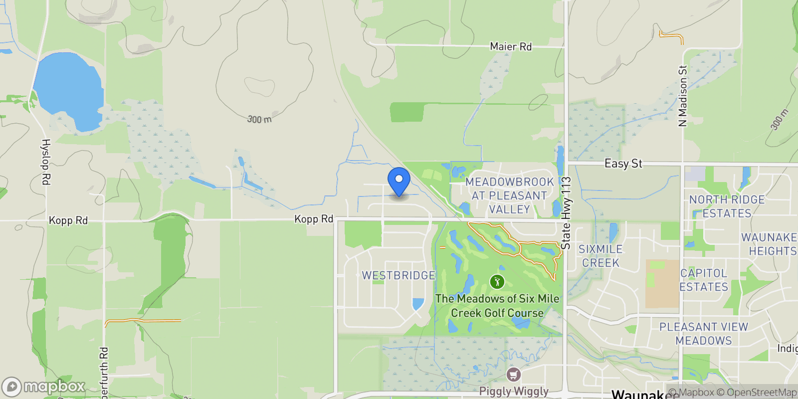 Map showing 821 Westbridge Trail, 53597, Wisconsin, United States.