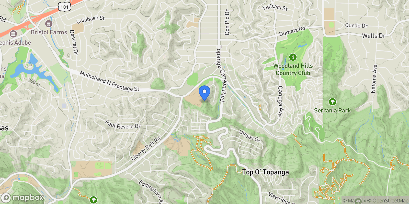 Map showing 22241 Alizondo Dr, Los Angeles, California, United States.