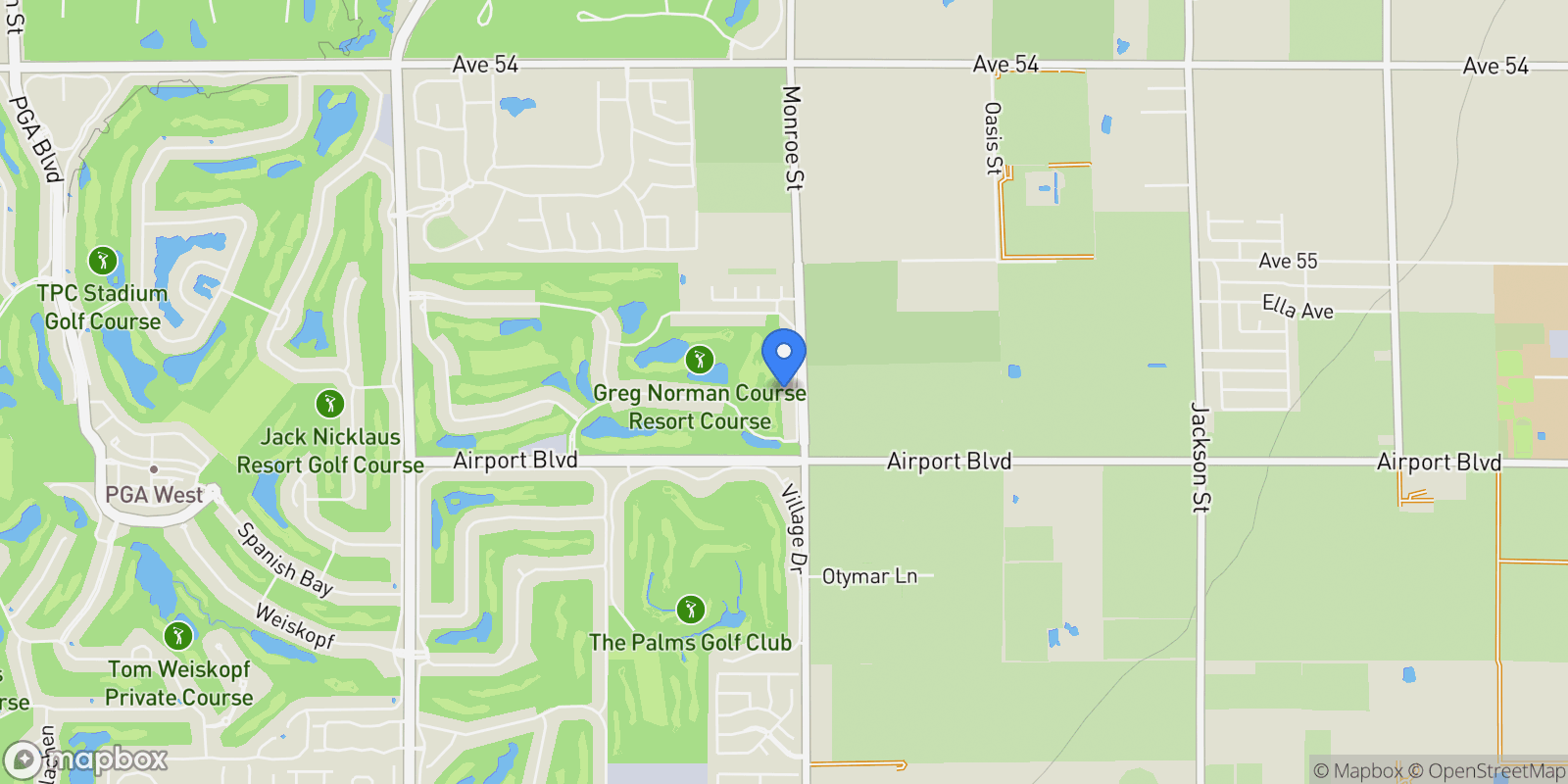 Map showing 55675 Turnberry Way, La Quinta, California, United States.