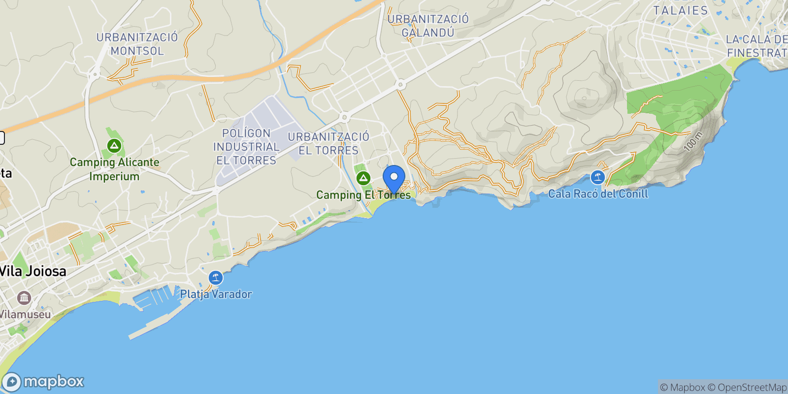 Map showing la Vila Joiosa / Villajoyosa, Valencian Community, Spain.