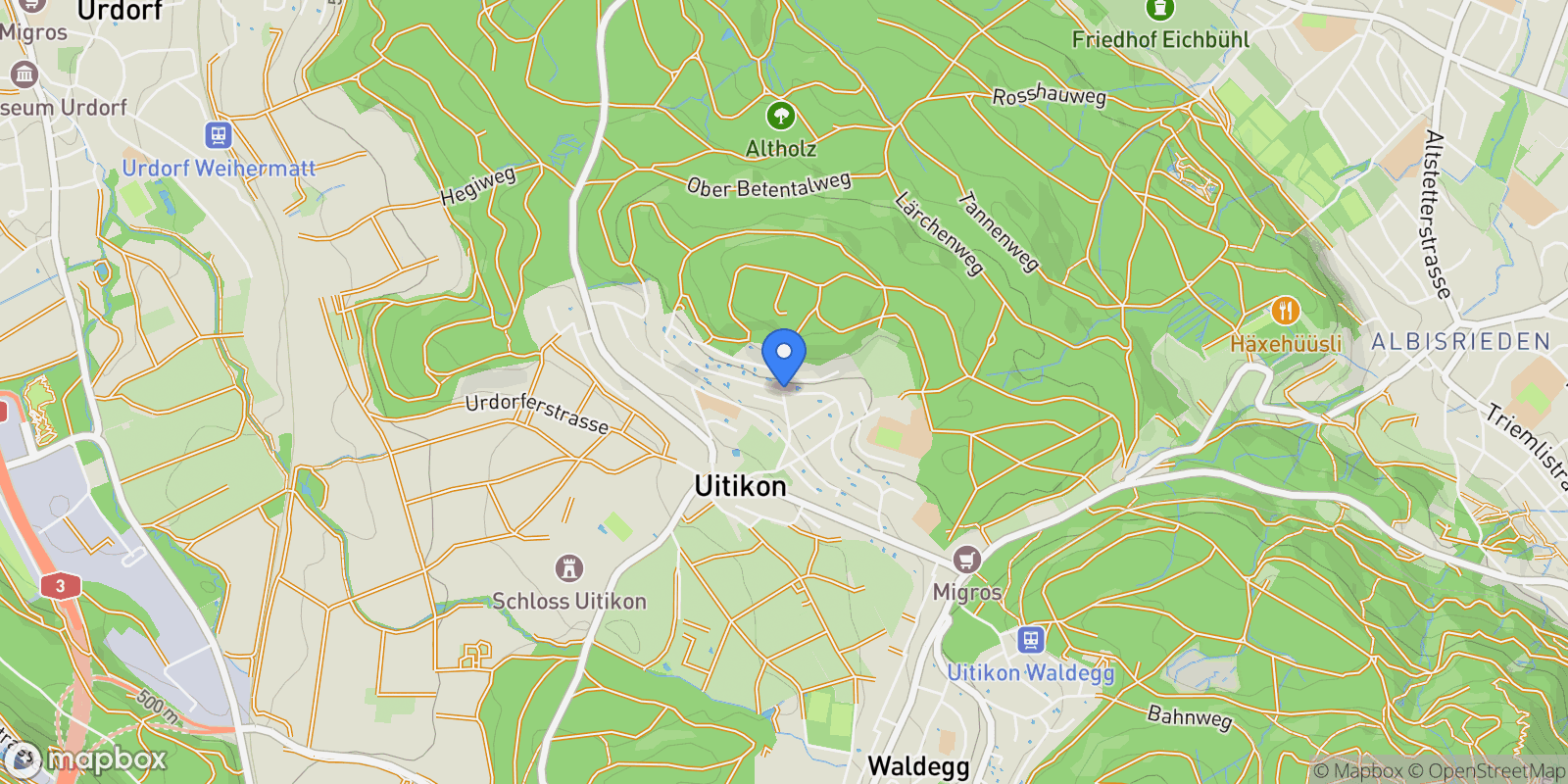Map showing Uitikon, Zürich, Switzerland.