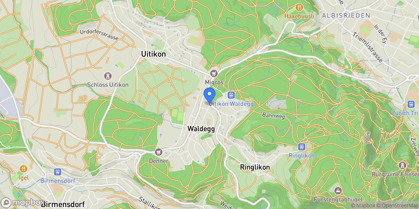 Map showing Uitikon, Zürich, Switzerland.