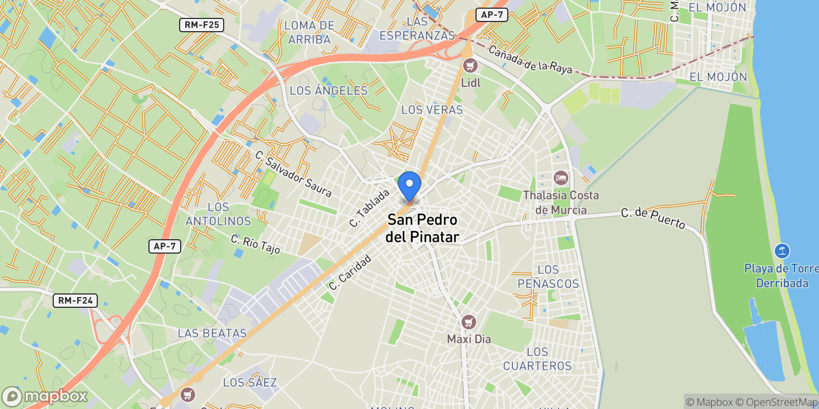 Map showing 30740 San Pedro del Pinatar, Murcia, Spain, San Pedro del Pinatar, Region of Murcia, Spain.