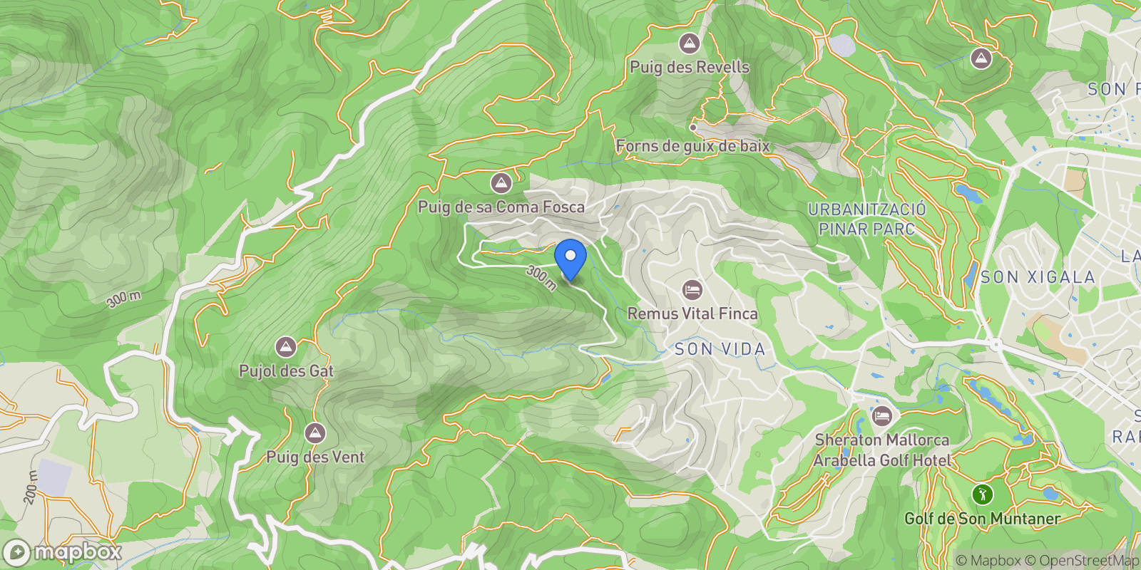 Map showing Carrer Binicaubell, Ponent, 07013, Illes Balears, Spain, Son Vida, Palma, Balearic Islands.