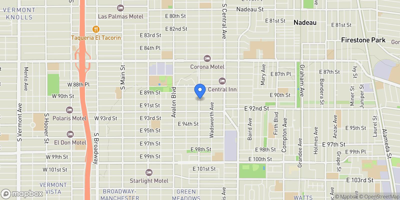 Map showing 800 90th, Los Angeles, CA 90002, Los Angeles, California, United States.