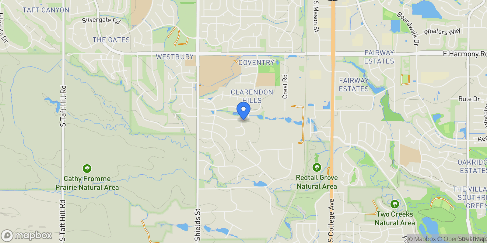 Map showing 5100 Abbey Road, Fort Collins, Colorado, United States.