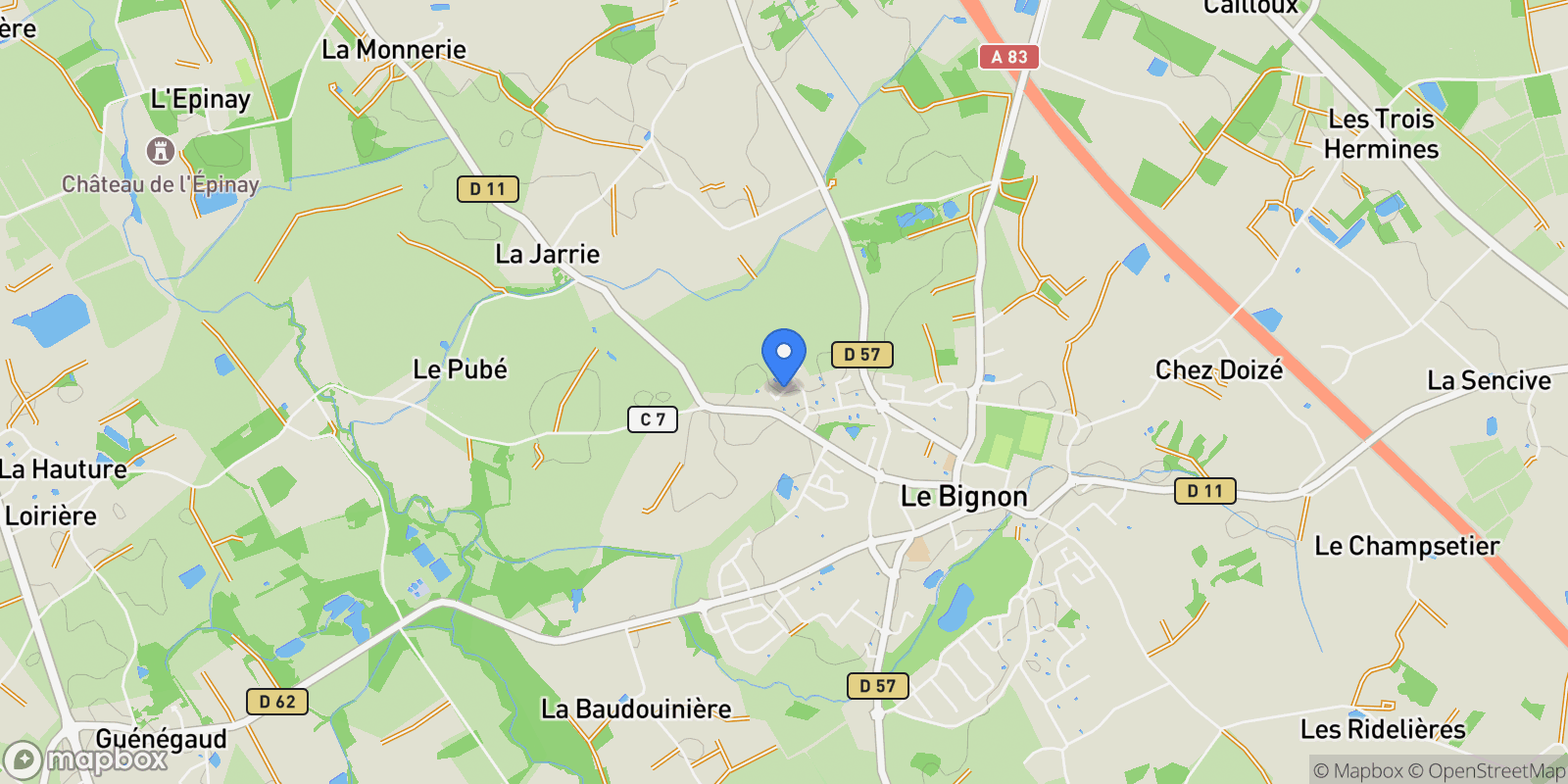 Map showing Le Bignon, Le Bignon, Le Bignon, Pays de la Loire, France.