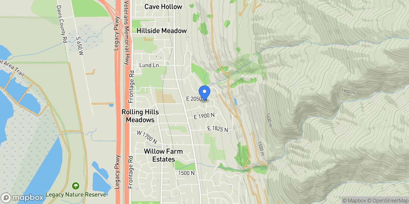Map showing 2009 N 150 E, Centerville, Utah, United States.