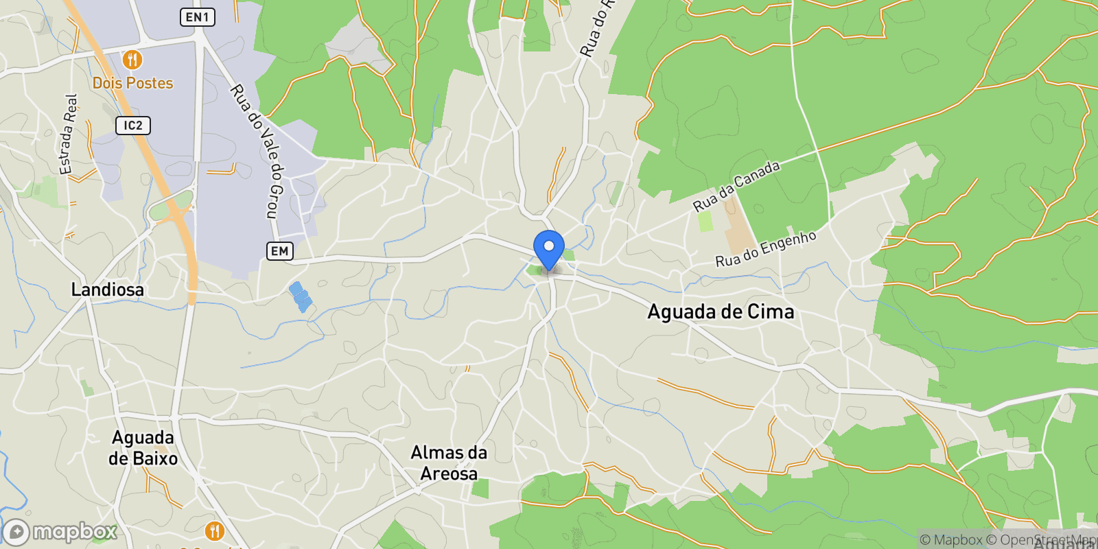 Map showing Aguada de Cima, Aveiro District, Portugal.