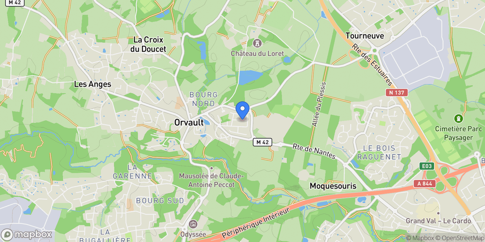 Map showing Orvault, Orvault, Orvault, Pays de la Loire, France.