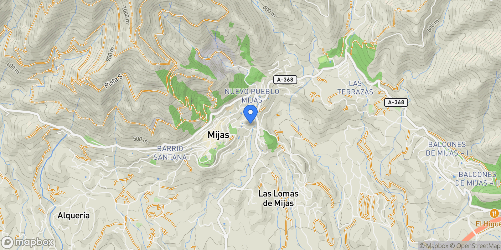 Map showing Costa del Sol, Mijas Costa, Málaga, Mijas Costa, Mijas, Andalusia, Spain.