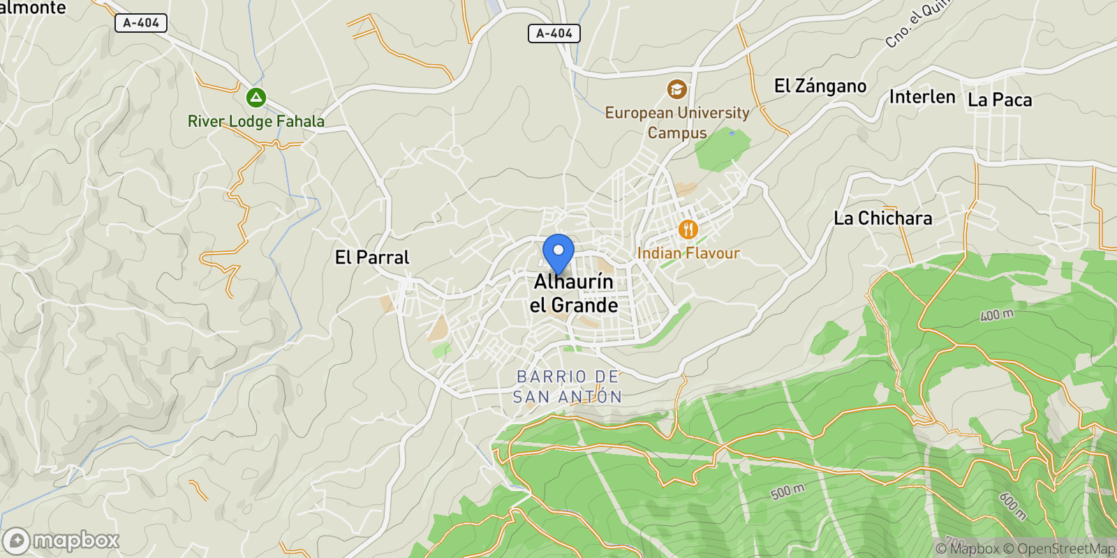 Map showing Costa del Sol, Alhaurín el Grande, Málaga, Alhaurín el Grande, Alhaurin el Grande, Andalusia, Spain.