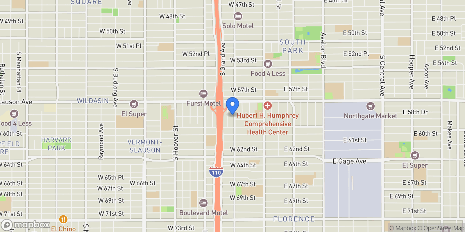 Map showing 5881 S Broadway Avenue, Los Angeles, CA 90003, Los Angeles, California, United States.