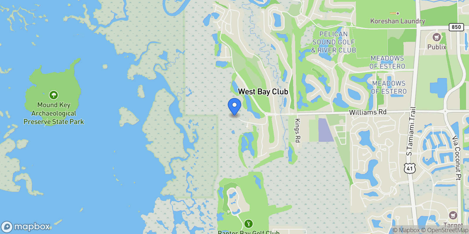 Map showing 5100 Baybridge Boulevard , 1704, Estero, FL 33928, Estero, Florida, United States.
