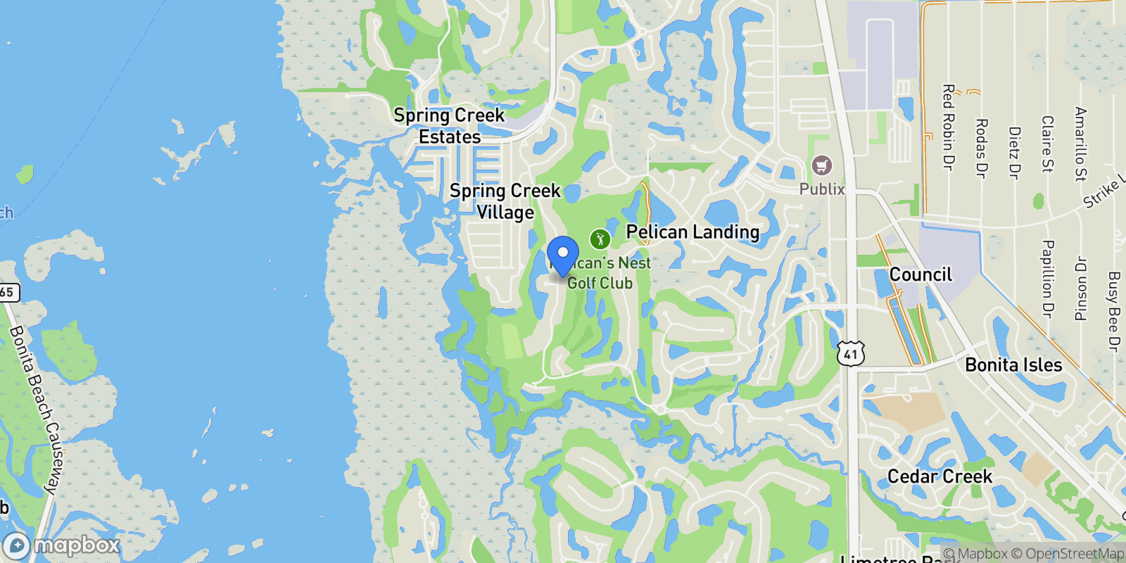 Map showing 25011 Goldcrest Drive, Bonita Springs, FL 34134, Bonita Springs, Florida, United States.