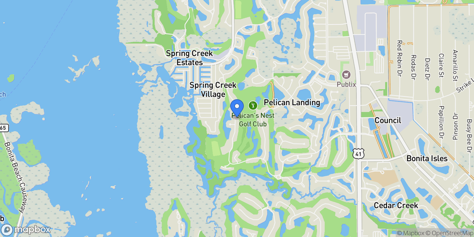 Map showing 24991 Goldcrest Drive, Bonita Springs, FL 34134, Bonita Springs, Florida, United States.