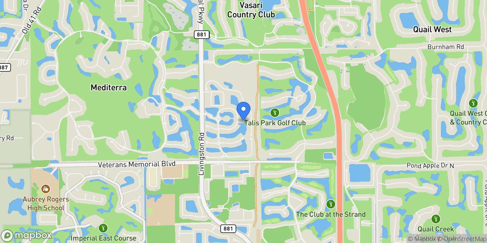 Map showing 16730 Stella Court, Naples, FL 34110, Bonita Springs, Florida, United States.