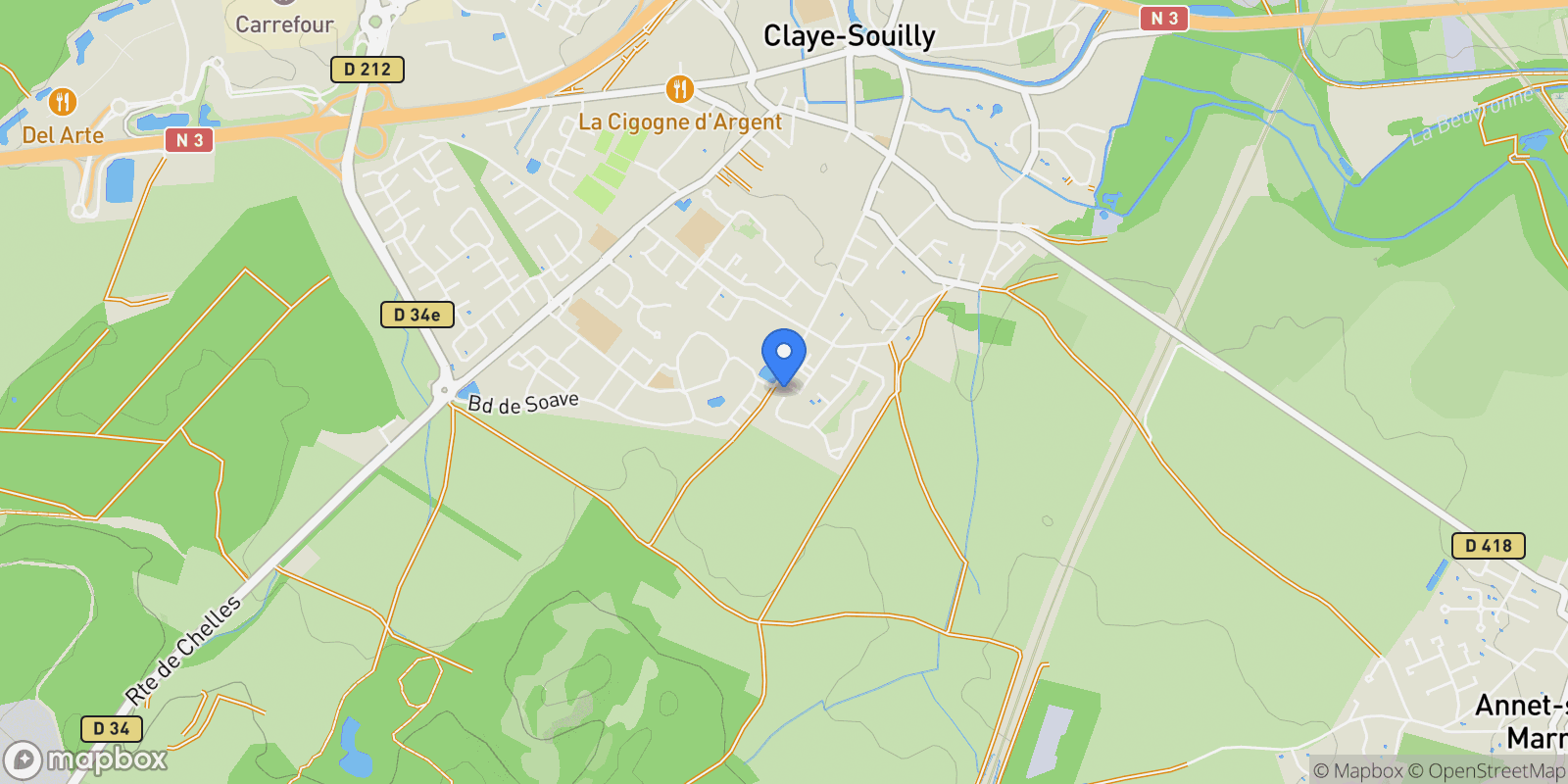 Map showing Claye-Souilly, Île-de-France, France.