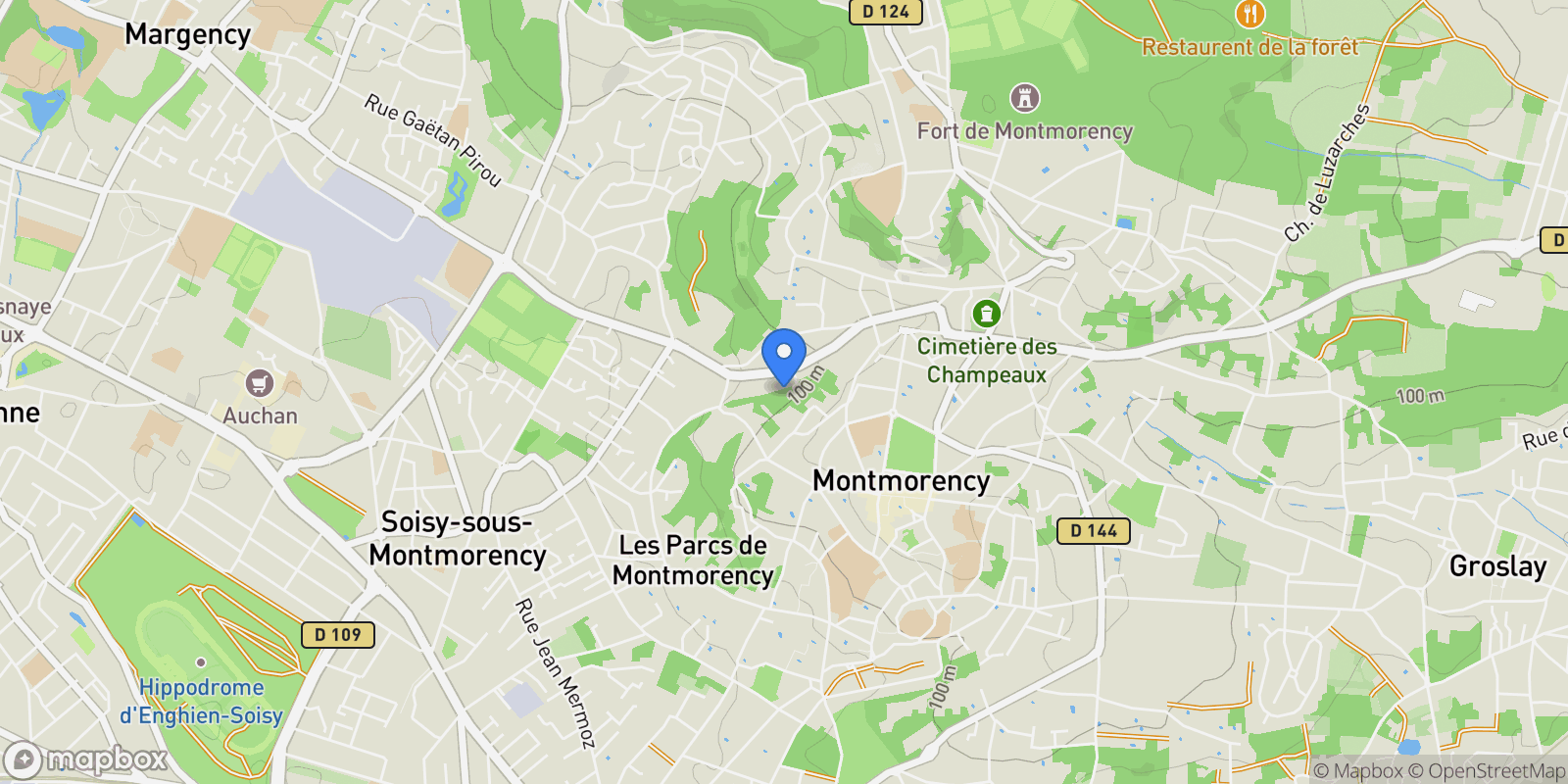 Map showing Montmorency, Île-de-France, France.