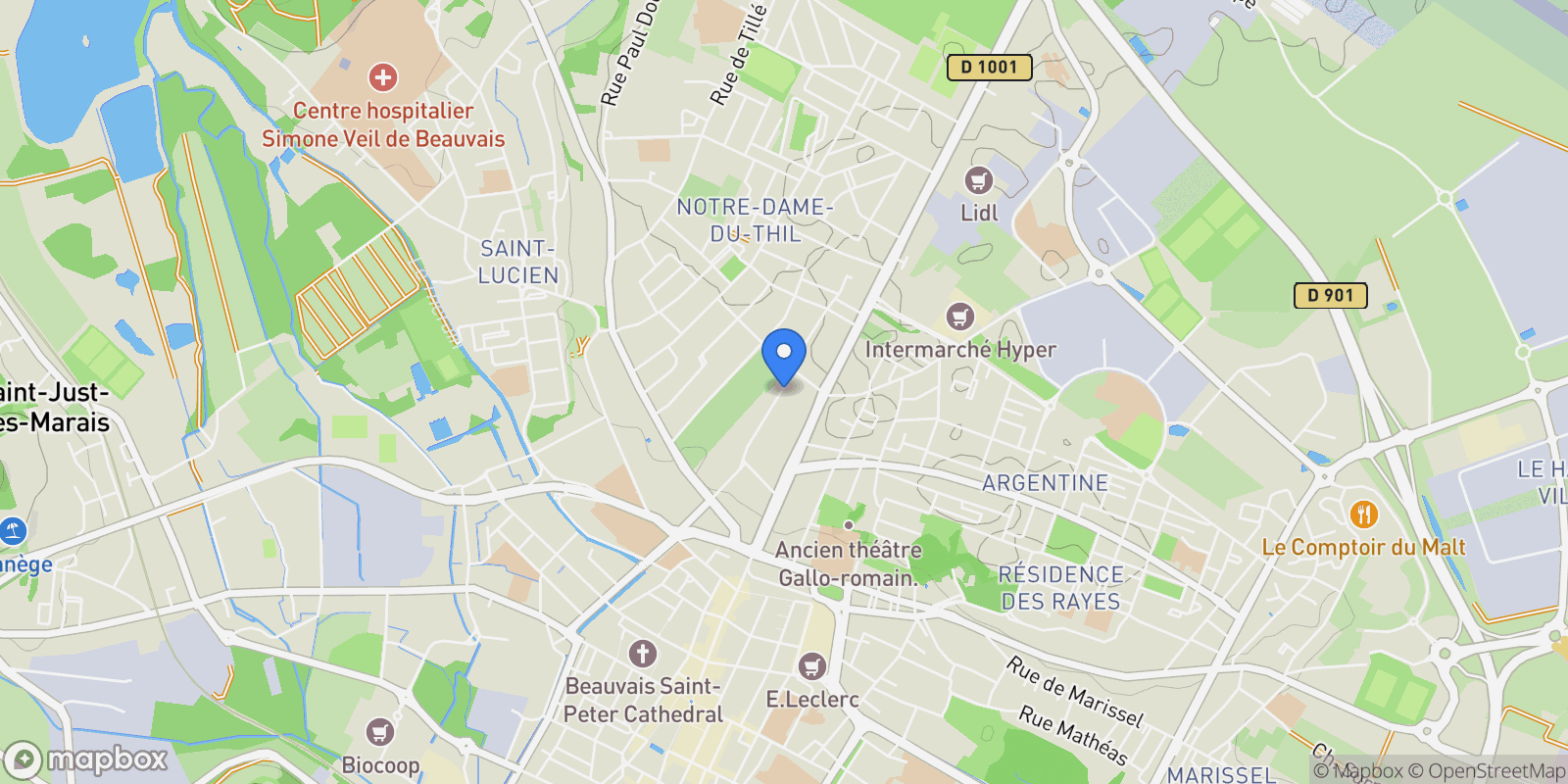 Map showing Beauvais, Hauts-de-France, France.