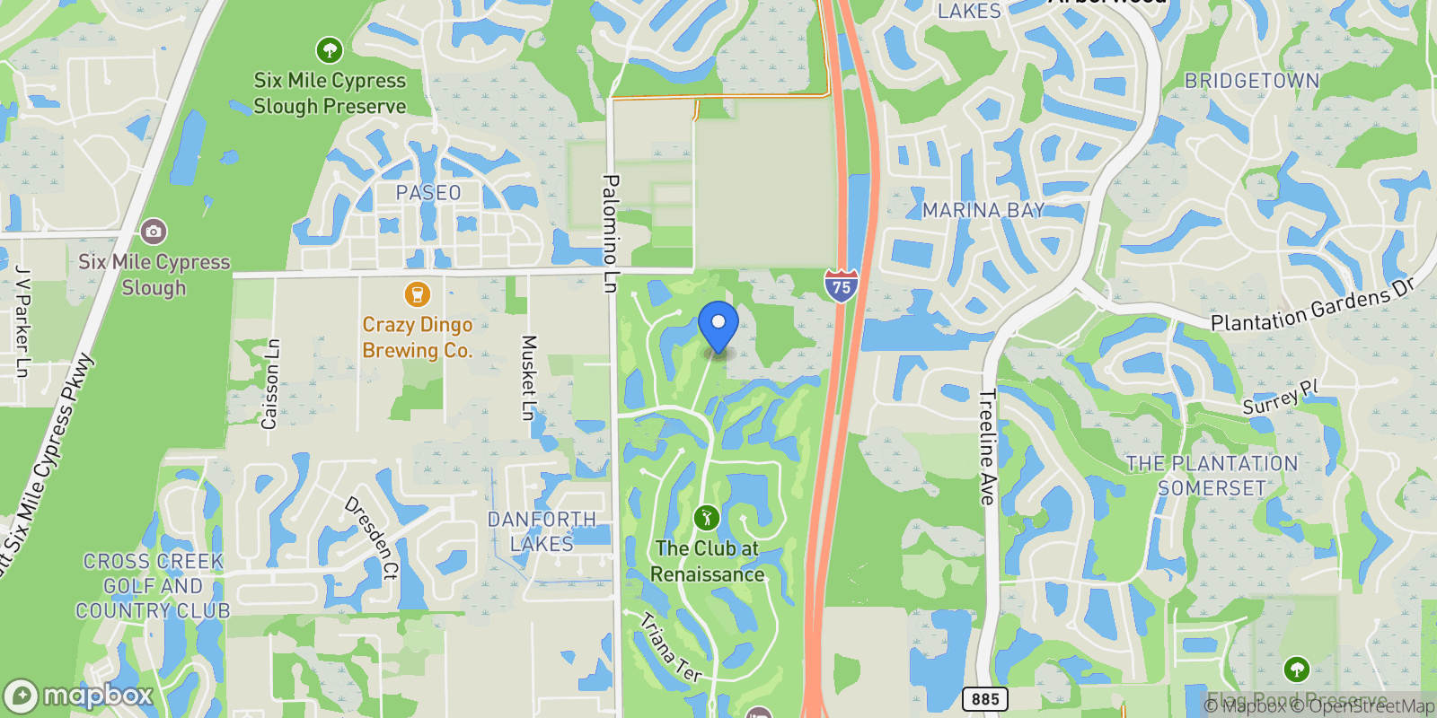 Map showing 12471 Villagio Way, Fort Myers, FL 33912, Fort Myers, Florida, United States.