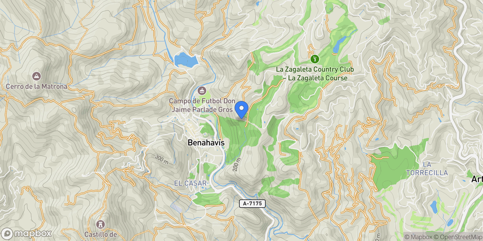 Map showing Costa del Sol, La Quinta, Málaga, La Quinta, La Zagaleta, Benahavis, Andalusia.