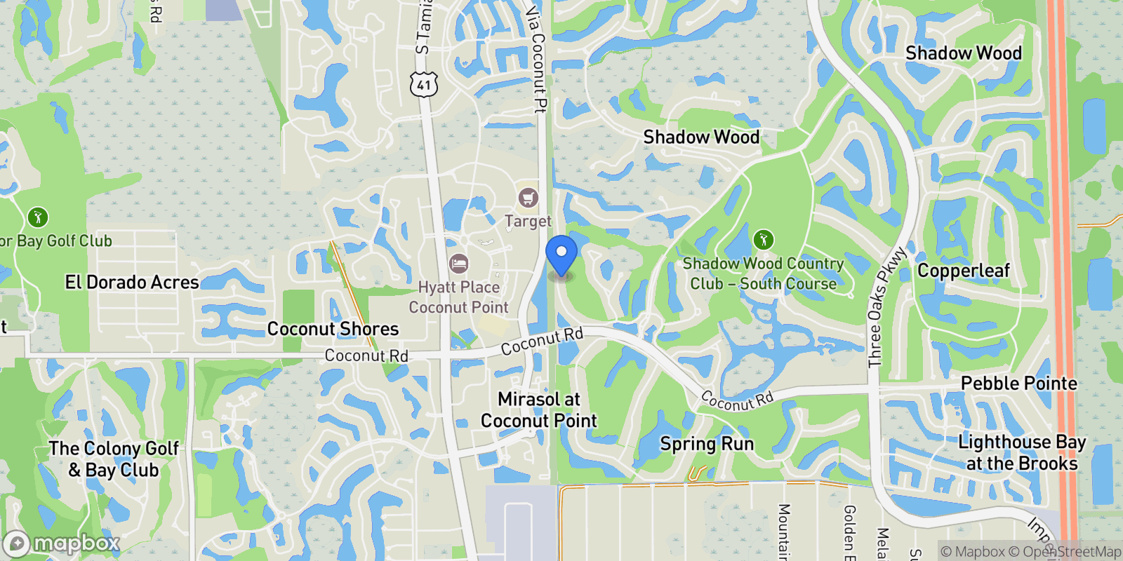 Map showing 23081 Rosedale Drive , 201, Estero, FL 34135, Estero, Florida, United States.