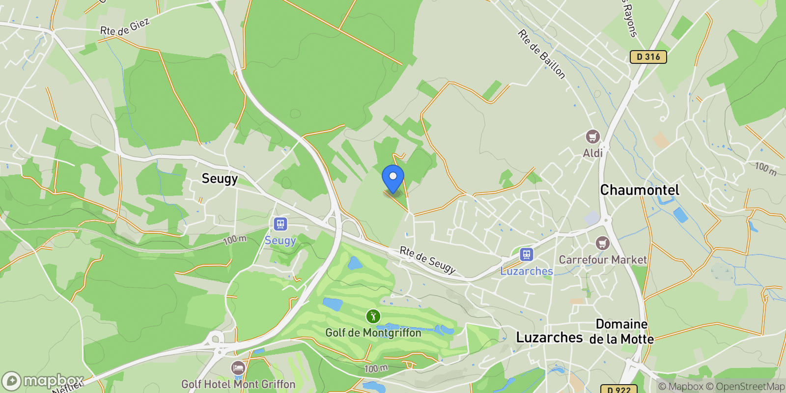 Map showing Luzarches, Île-de-France, France.