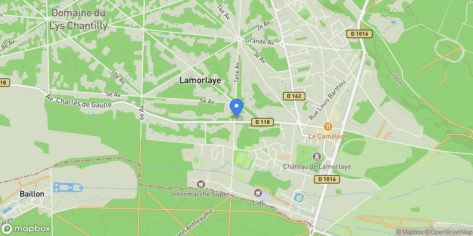 Map showing Lamorlaye, Hauts-de-France, France.
