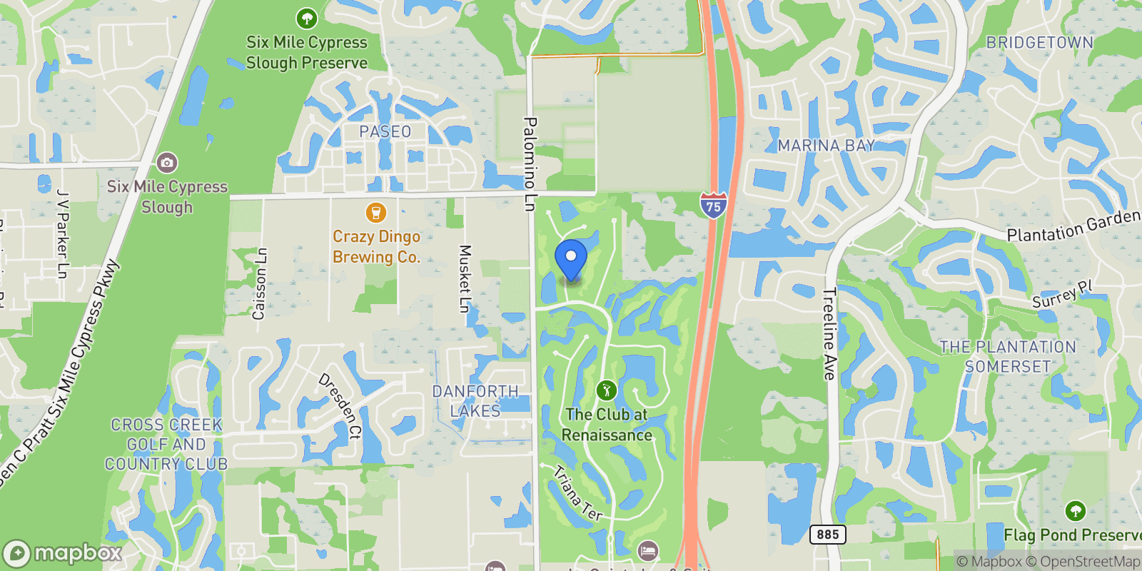 Map showing 12581 Vittoria Way, Fort Myers, FL 33912, Fort Myers, Florida, United States.