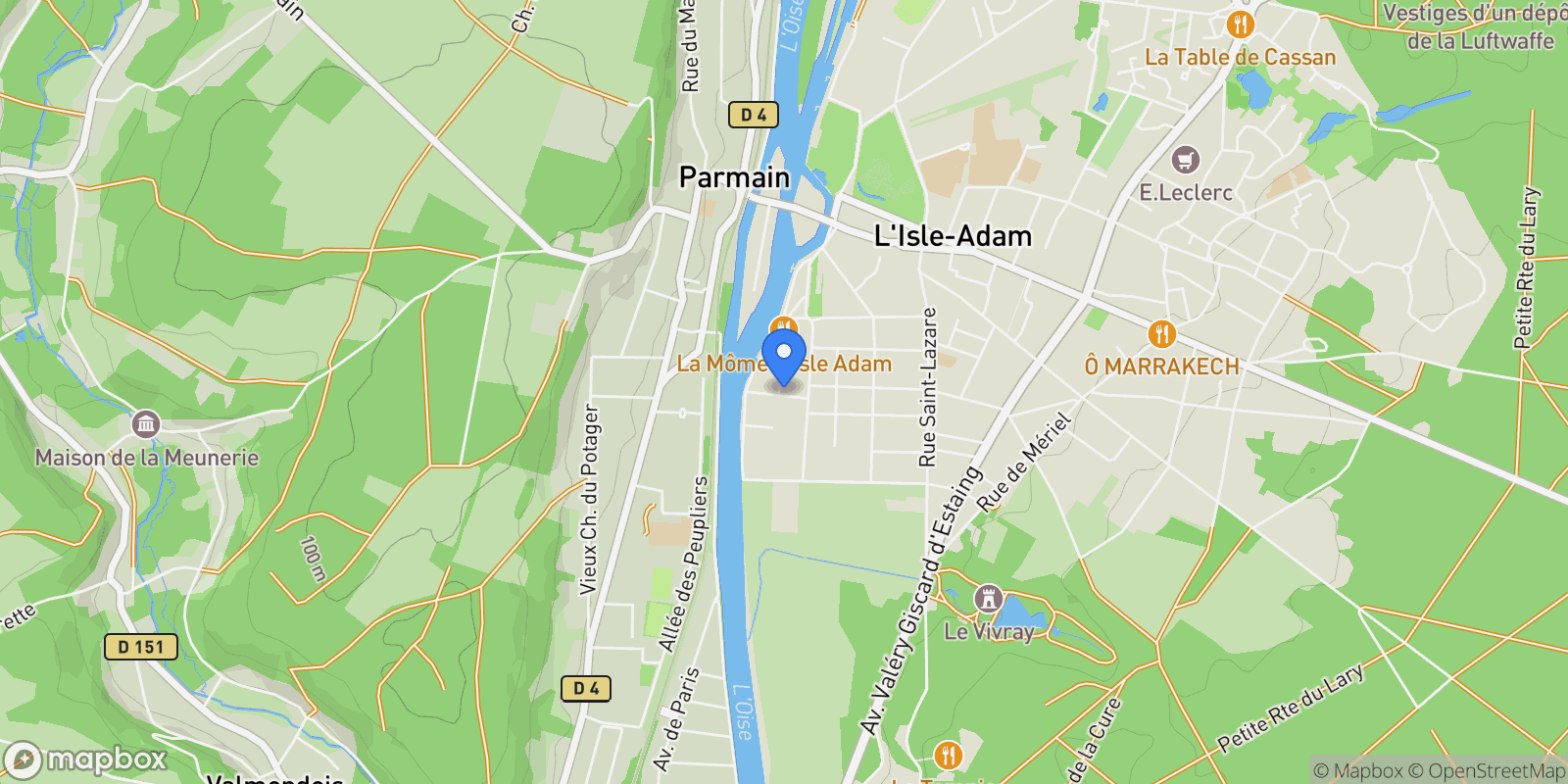 Map showing L'Isle-Adam, Île-de-France, France.