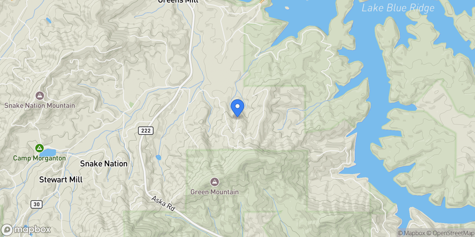 Map showing 415 Green Ridge Trail, Blue Ridge, GA 30513, Blue Ridge, Georgia, United States.