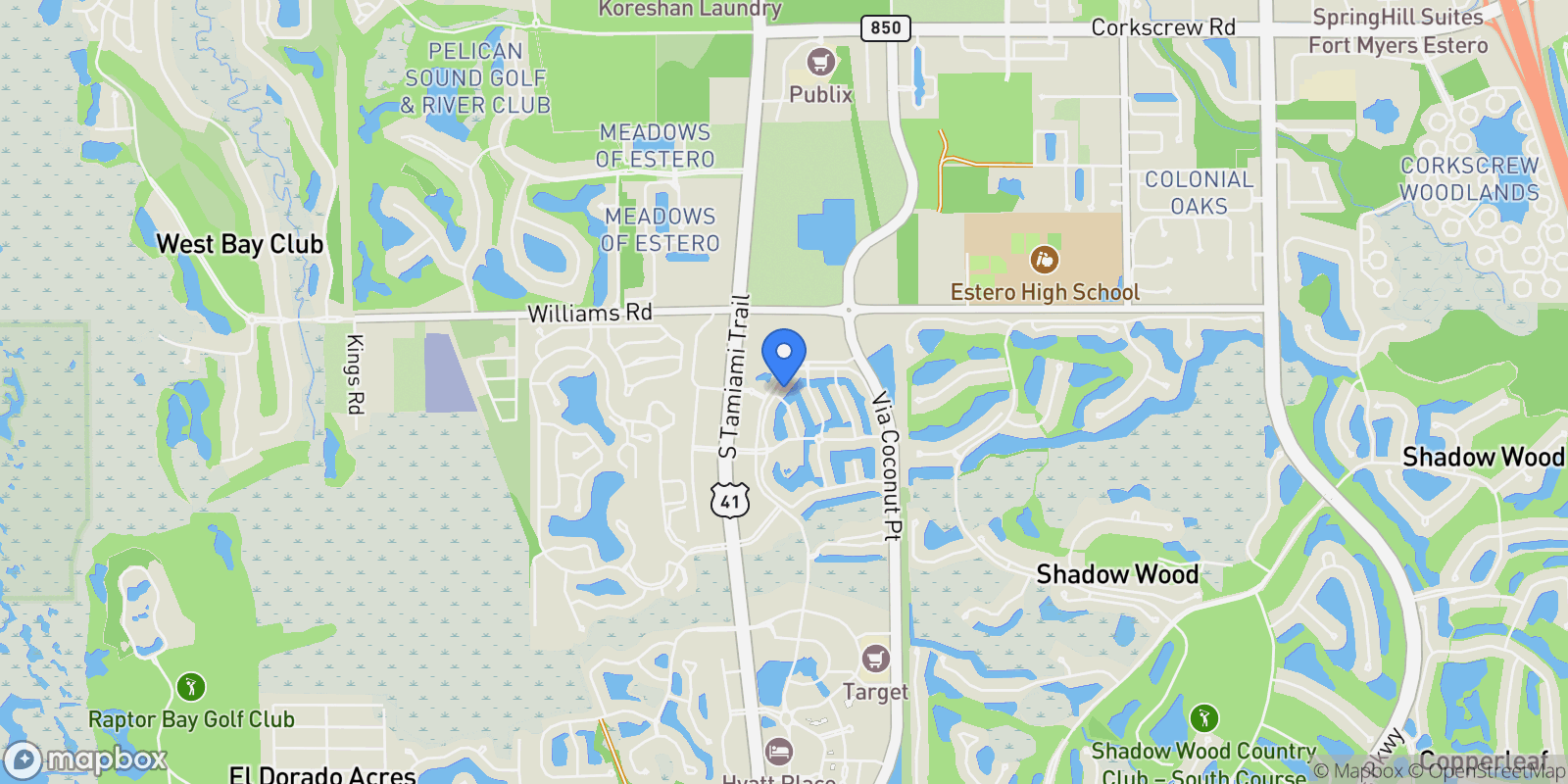 Map showing 8533 Via Garibaldi Circle , 202, Estero, FL 33928, Estero, Florida, United States.