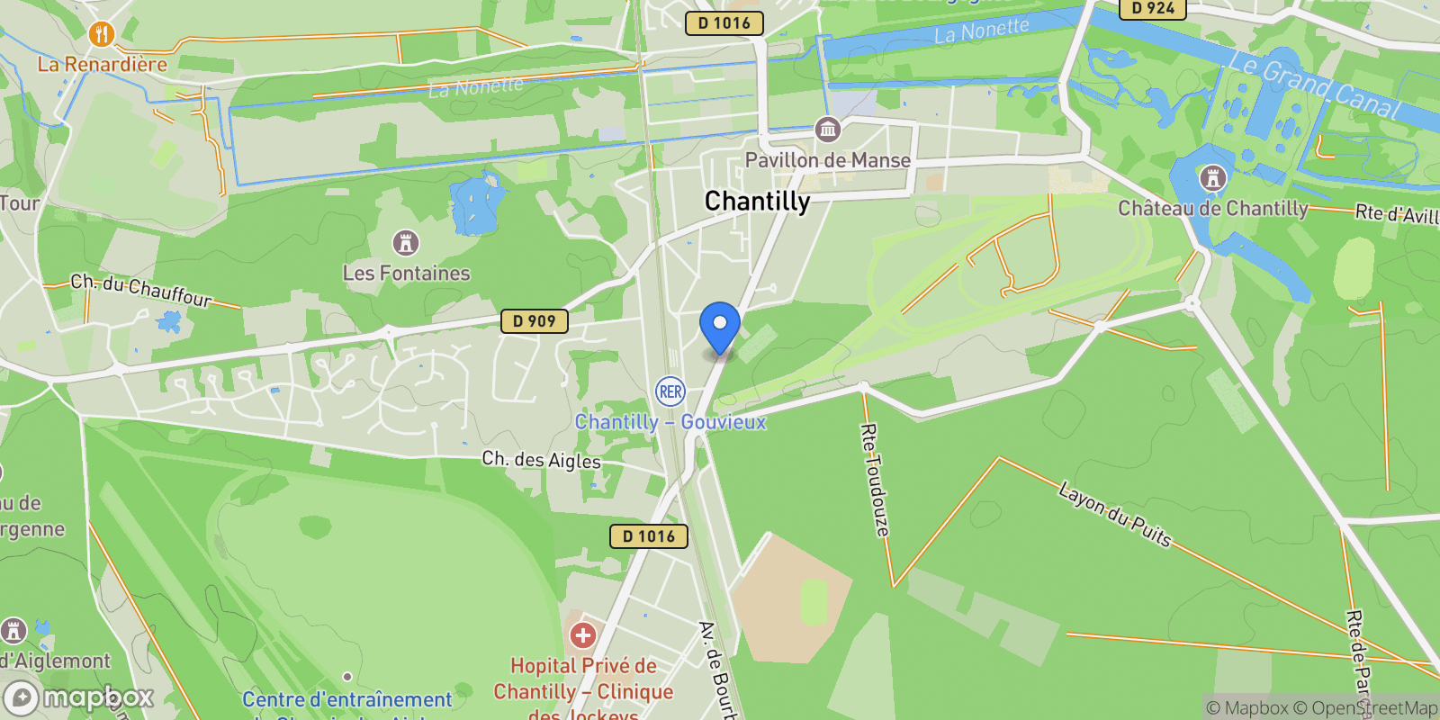 Map showing Chantilly, Hauts-de-France, France.
