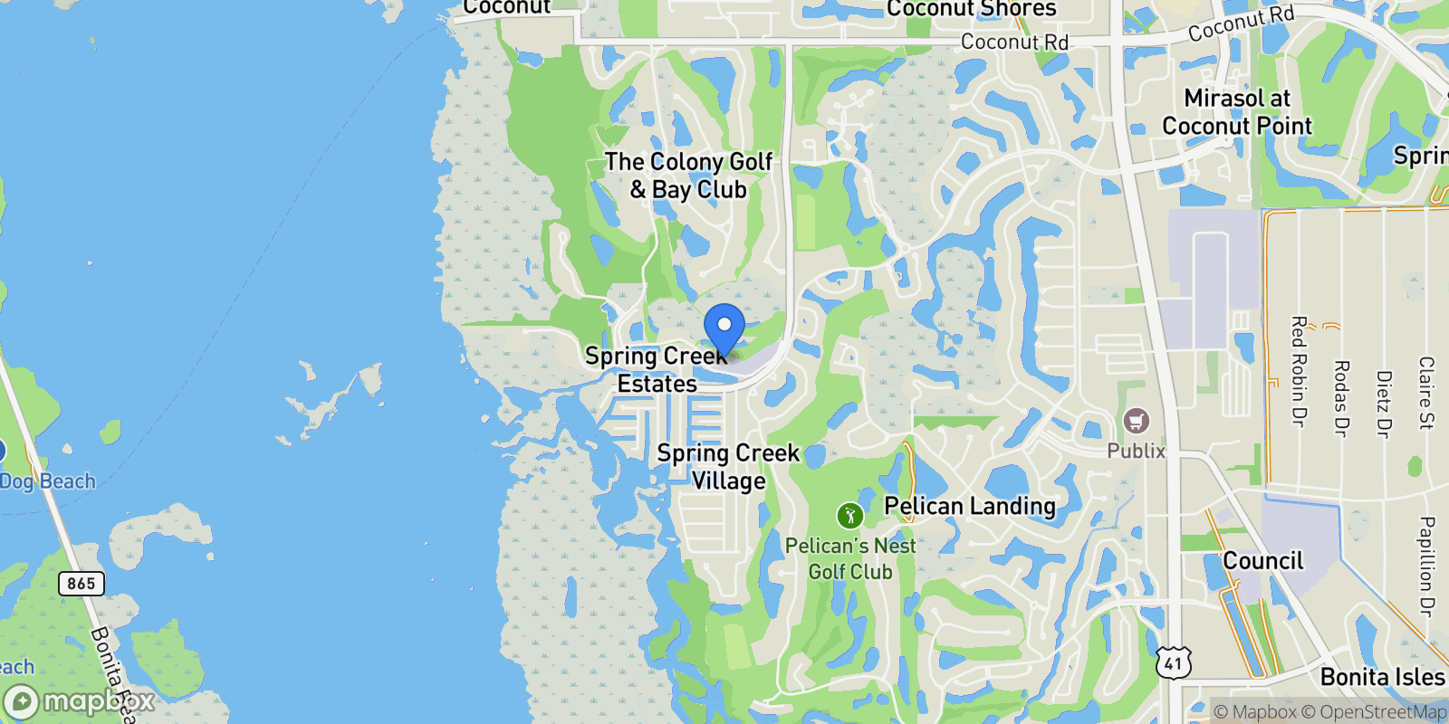 Map showing 4590 Colony Villas Drive , 1403, Bonita Springs, FL 34134, Bonita Springs, Florida, United States.