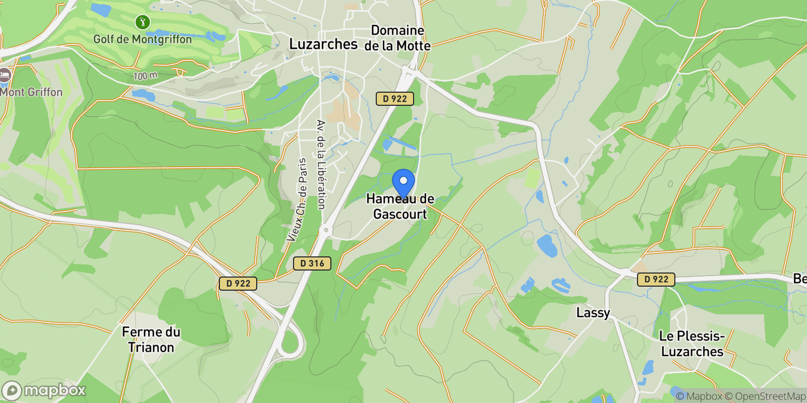 Map showing Luzarches, Île-de-France, France.