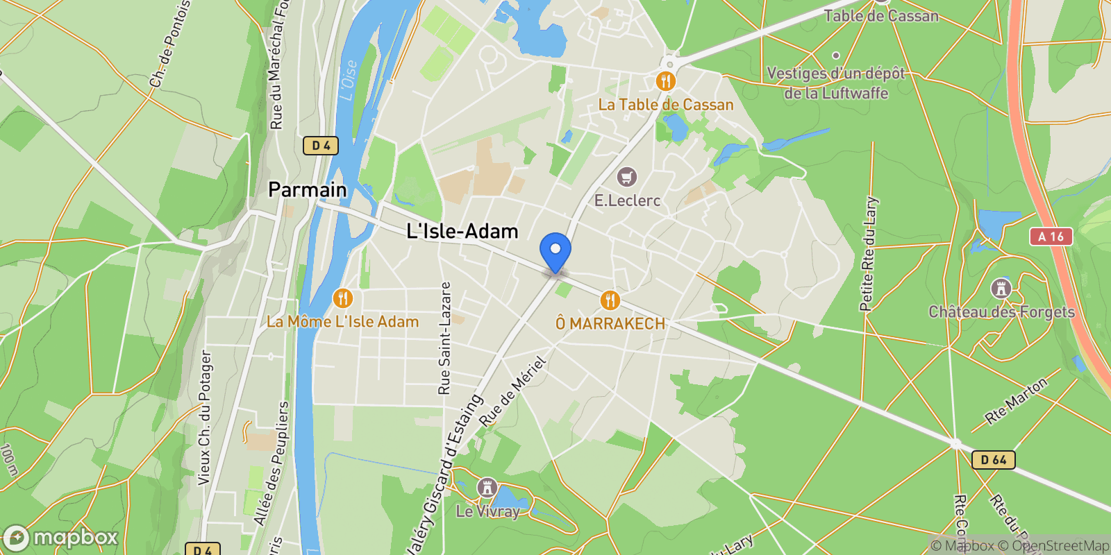 Map showing L'Isle-Adam, Île-de-France, France.