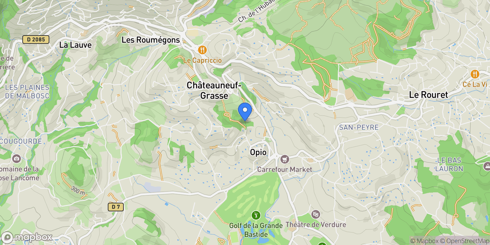 Map showing Opio, Provence-Alpes-Côte d'Azur, France.