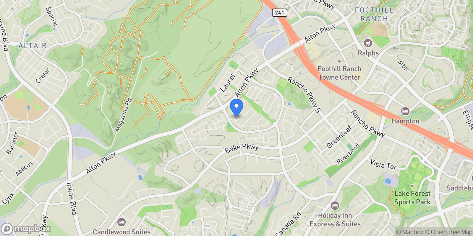 Map showing 39 Barberry, Lake Forest, California, United States.