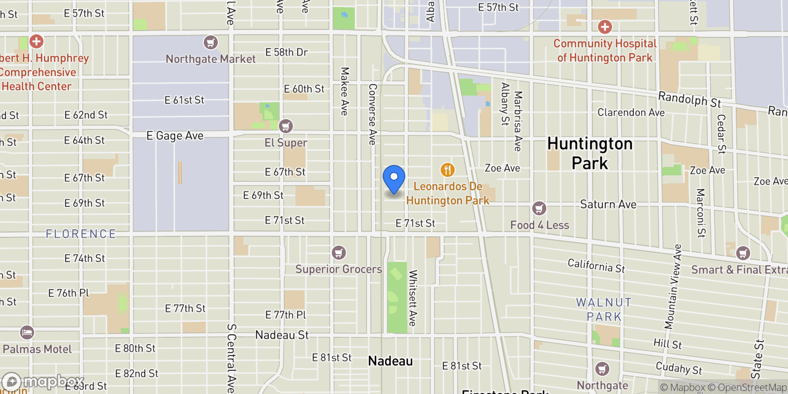 Map showing 1731 E 69th, Los Angeles, CA 90001, Los Angeles, California, United States.