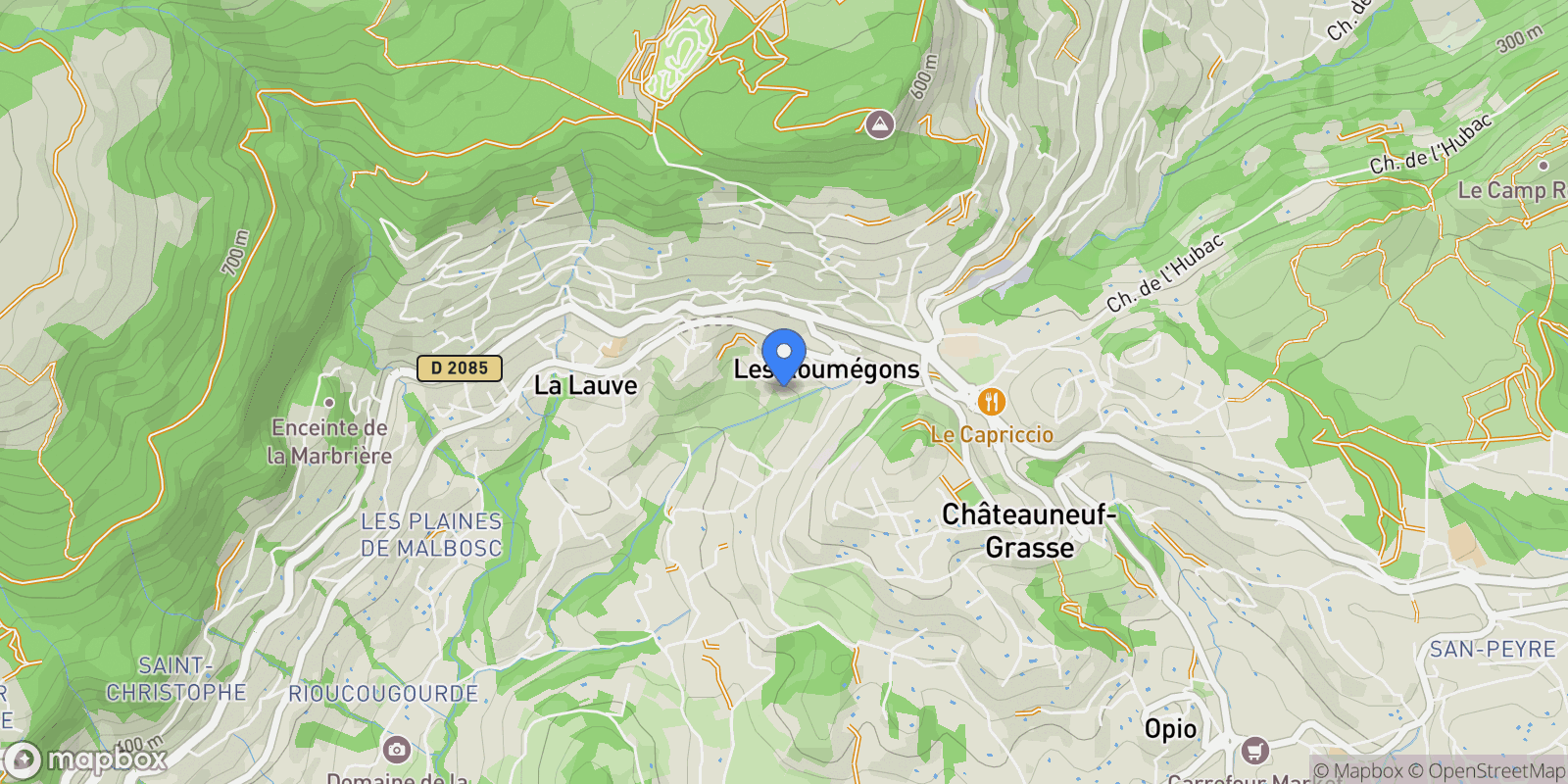 Map showing Grasse, Provence-Alpes-Côte d'Azur, France.