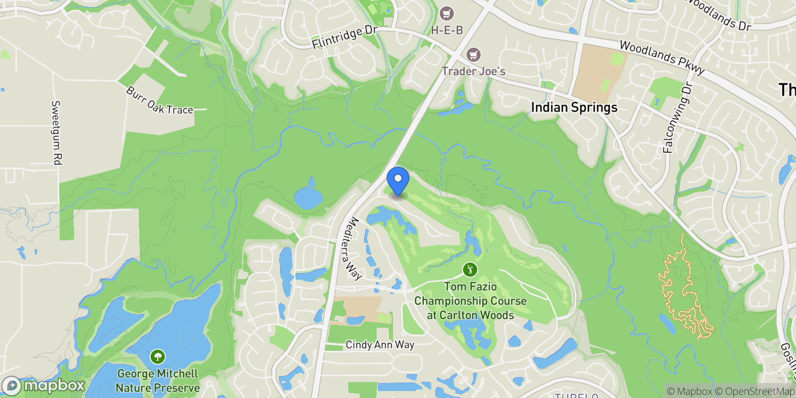 Map showing 75 Mediterra Way, Spring, TX 77389, Spring, Texas, United States.