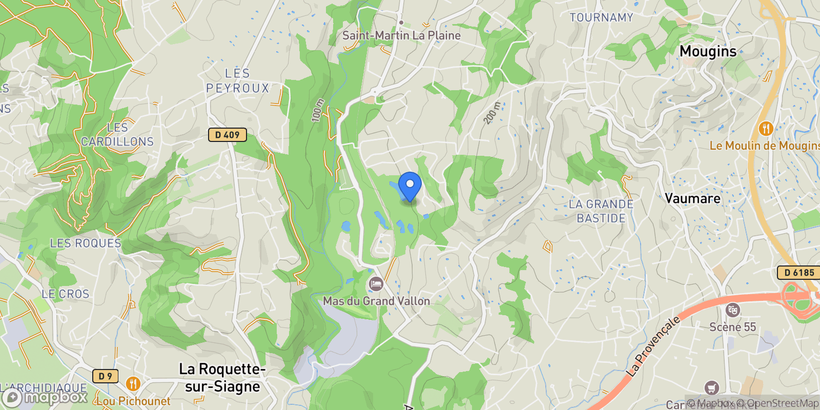 Map showing Mougins, Provence-Alpes-Côte d'Azur, France.