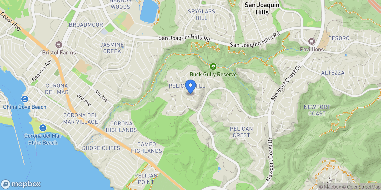 Map showing 9 Sea Shell, Newport Beach, California, United States.
